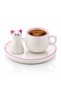 Ceramic Espresso Cup and Saucer Set with Cat Figure – Cute Design Mini Coffee Cup