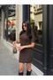 Women's Crew Neck Sequined Mini Knitwear Dress - 2