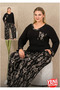 Ethnic Pattern Long Sleeve Plus Size Pajama Set - 2