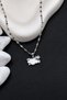 Silver Stainless Steel Women's Necklace with Cloud Star Figure and Zircon Stone