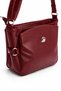 Women's Burgundy Soft Leather Daily Crossbody Bag – 3-Compartment Zippered Lined Convenient Women's Bag - 3