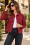 Women's Jean Denim Standard Fit Pocketed Buttoned Denim Jacket