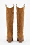 Embroidered Zipper Detailed Western Long Women's Cowboy Boots Brown - 7