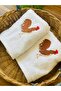 2-Piece White Cotton Embroidered Gift Hand Towel Set 30X50Cm - 2