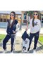 Girl's 3-Yarn Embroidered College Jacket Printed 3-Piece Set - Hooded Sweatshirt 100% Cotton Top and Bottom Set