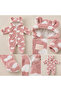 Baby Girl Pink Cloud Patterned Hooded Zippered Plush Jumpsuit with Ears - 3