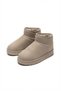 Women's Gray Suede Fur Lined Mini Warm Flat Sole Winter Boots 2809 - 4