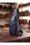 Genuine Leather Men's Crossbody Chest Bag - Multi-Compartment Body Bag Sling Bag - 2