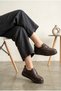 Women's Moccasin Stitched Thick Sole Casual Shoes Wide Band Comfortable Walking Casual Shoes