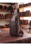 Genuine Leather Men's Crossbody Chest Bag - Multi-Compartment Body Bag Sling Bag - 3
