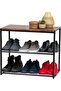 3-Tier Stackable Shoe Rack for Entryway, Black - 5