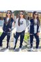 Girl's 3-Yarn Embroidered College Jacket Printed 3-Piece Set - Hooded Sweatshirt 100% Cotton Top and Bottom Set - 4