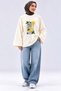 Women's White Lemonade Printed Oysho Fabric Oversize Tunic