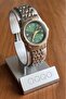 Metis Stone Green Dial Gold-Silver Cord Women Wrist Watch