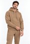 Raised 3-Threaded Soft Puff Fabric, Side Pockets, Comfortable Fit, Long Length Men's Brown Tracksuit Set - 7