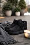 Black Short Cold-Resistant Suede Women's Boots & Booties with Fur Inside - 6