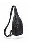 Genuine Leather Men's Crossbody Chest Bag - Multi-Compartment Body Bag Sling Bag