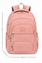 5-Compartment Luxury Crinkle Fabric High School and Middle School Backpack + Monkey Keychain Gift - 5