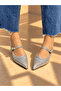 Amore Gray Silvery 3 cm Short Heel Strappy Sandals Shoes - 2