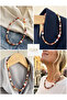 Colorful Natural Stone Necklace - Amethyst, Carnelian, Strawberry Quartz, Tiger's Eye and |   Confetti - 4