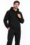 Ribbed 3-Thread Soft Puff Fabric Side Pockets Comfortable Fit Long Length Men's Black Tracksuit Set - 5