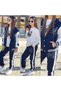 Girl's 3-Yarn Embroidered College Jacket Printed 3-Piece Set - Hooded Sweatshirt 100% Cotton Top and Bottom Set - 3