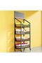 Retail Display Stand 4-Level Wire Basket Shelving Rack Black - 4