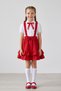 Girls' Red Bow Lace White Short Sleeve Shirt Red Bow Double Ruffle Salopet April 23 October 29 Show Outfit - 3
