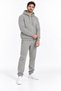 Ribbed 3-Thread Soft Puff Fabric Side Pockets Comfortable Fit Long Length Men's Gray Tracksuit Set - 5