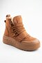 Alaska Women's Tan Suede Fur Lined Thick Sole Lace-Up Velcro Winter Snow Boots - 2