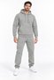 Ribbed 3-Thread Soft Puff Fabric Side Pockets Comfortable Fit Long Length Men's Gray Tracksuit Set - 4