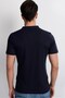 Men's Cotton T-Shirt Set of 2 White-Navy Blue T8560 - 5