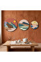 Decorative 3-Piece Round Canvas Painting Set - Model 7
