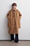 Shawl Collar Long Trench Coat Camel - 2