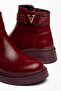 Women's Buckle Cold-Proof Shiny Burgundy Winter Boots - 3