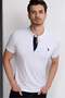 Men's Cotton T-Shirt Set of 2 White-Navy Blue T8560 - 2