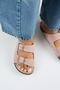 Anlelic Women's Genuine Leather Double Buckle Powder Slippers - 8
