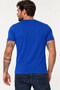 Men's V-Neck Cotton T-Shirt Saks Blue T9568 - 2