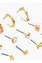 Gloo Pack of 12 Metallic Stud Earrings with Pushback Closure - 3