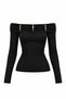 Black Madonna Collar Pearl Detailed Long Sleeve Badi - 5