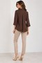 Women's Black Buckle Crepe Blouse - 4