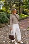 Women's Crew Neck Thick Striped Oversize Knitwear Sweater - 4