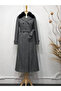 Women's Fur Detailed Double Breasted Collar Cashmere Mink Coat 13114 - 6