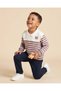 Boys Ivory And Mauve Striped Sweatshirt - 2