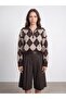 10880 Baklava Patterned Zippered Sweater - 3