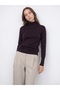 10877 Basic Stand Collar Buttoned Sweater