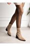 Cocci̇nel Cream Suede Heeled Women's Boots - 4