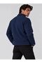 Men's Navy Blue Collared Double Pocket Lined Cashmere Coat Jacket - 3