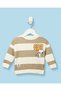 Infant Boys Cream And Beige Striped Sweatshirt