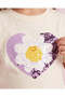 Girls Yellow Heart Sequins Boxy T- Shirt - 3